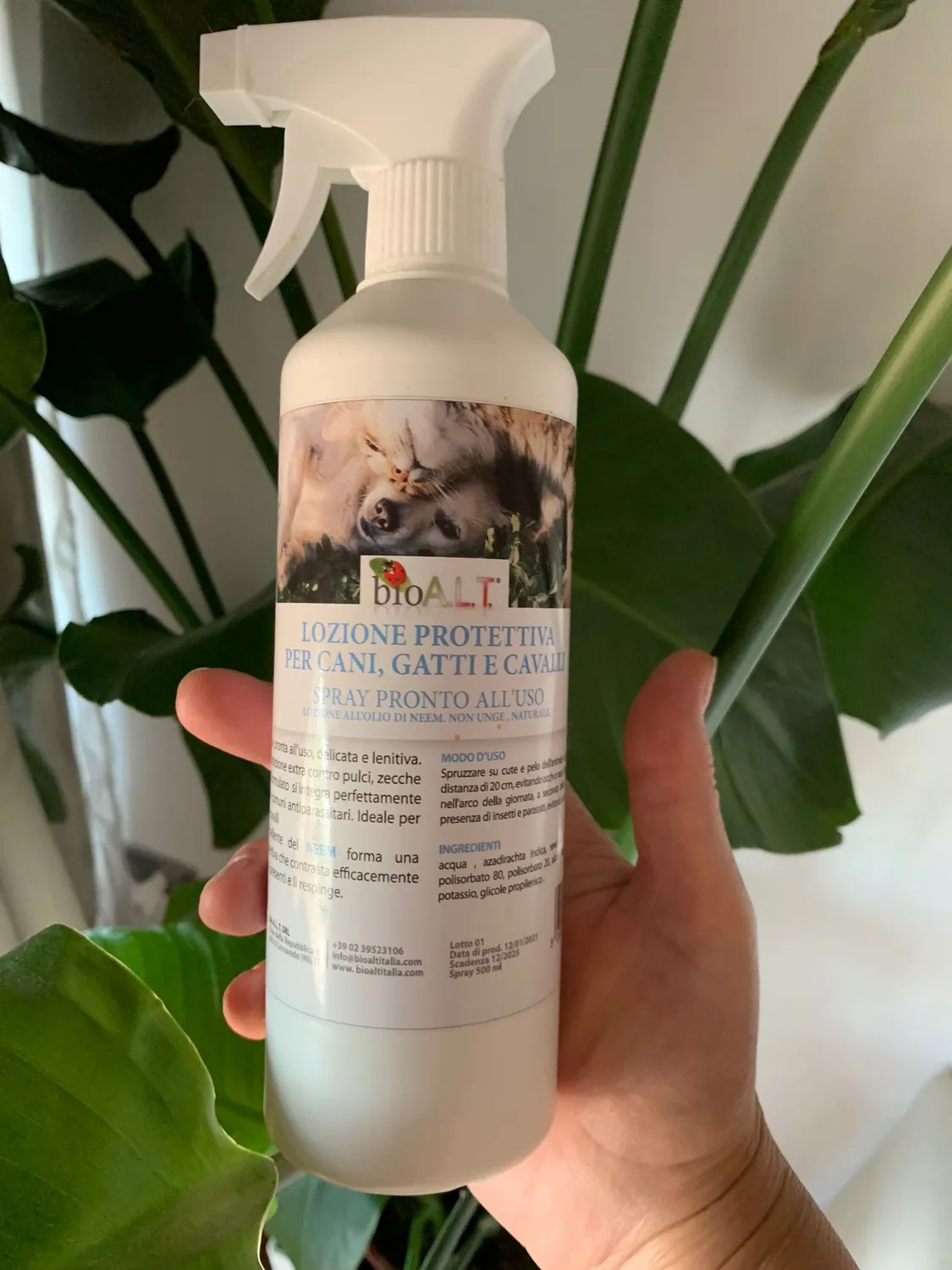 Bio A.L.T. Olio di Neem Spray Repellente Animali 500 ml Naturale