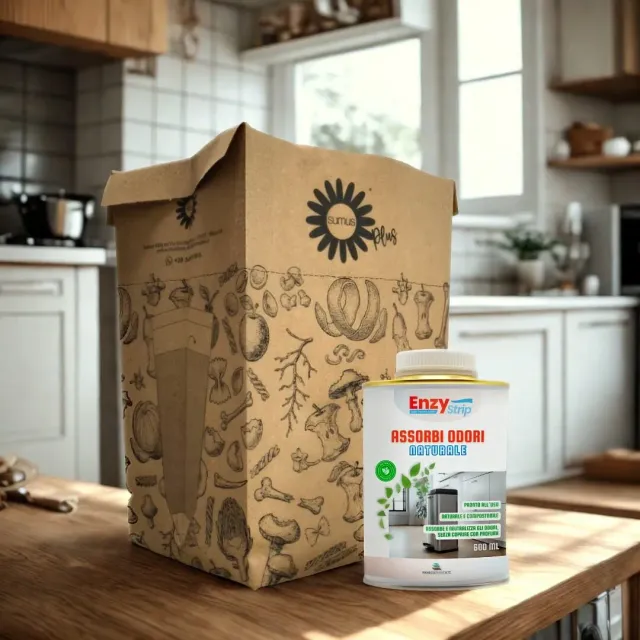 ZoLogik Fresh Bin Kit Anti-Odori 50 Sacchetti 8L + 600ml Naturale