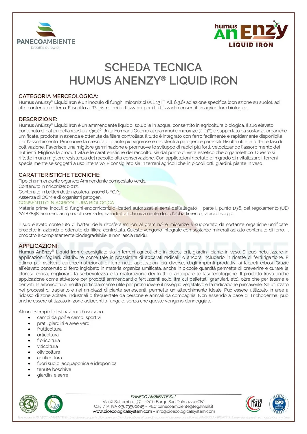 ZoLogik Humus AnEnzy Liquid Iron concime liquido 5L con ferro