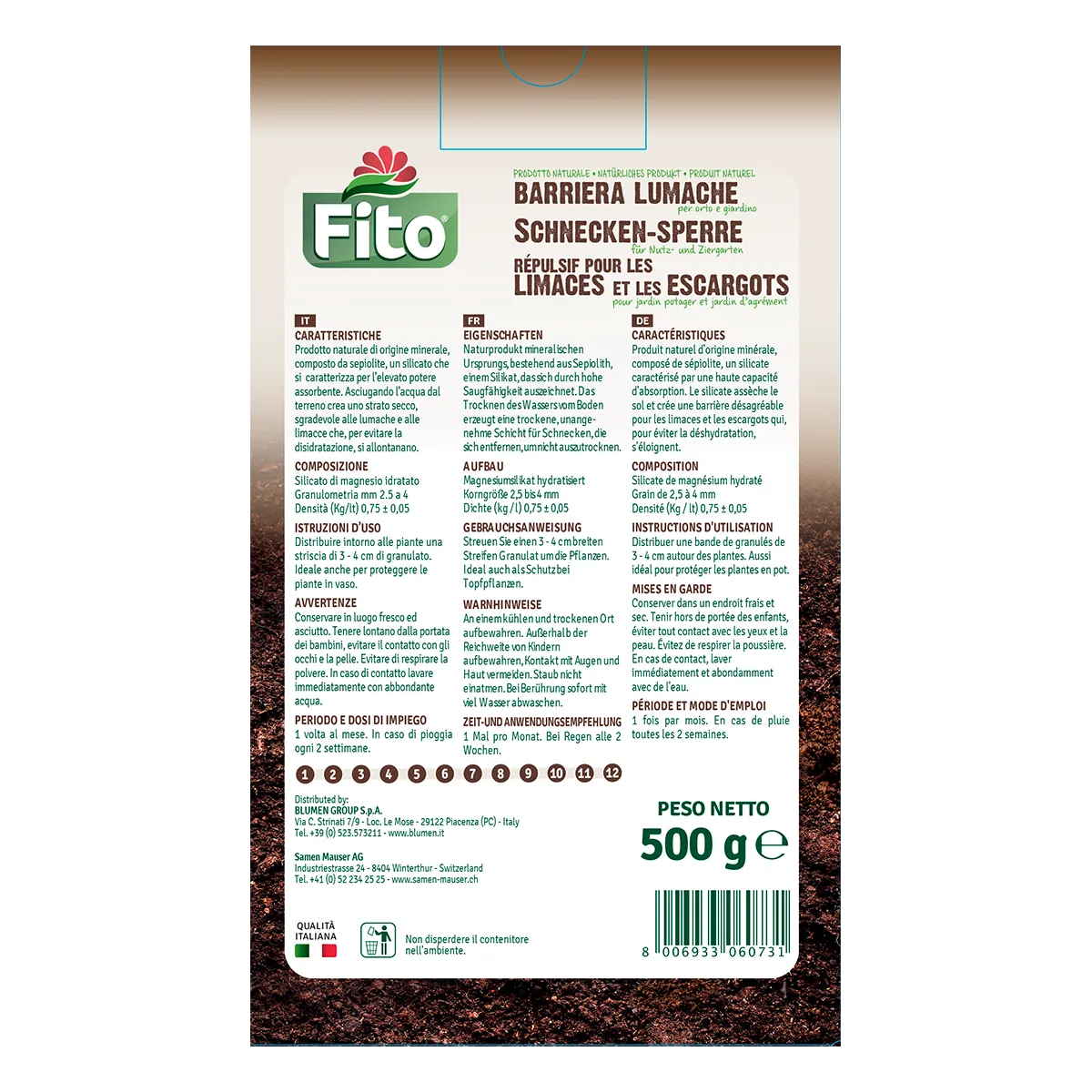 Fito Barriera Lumache granuli sepiolite
