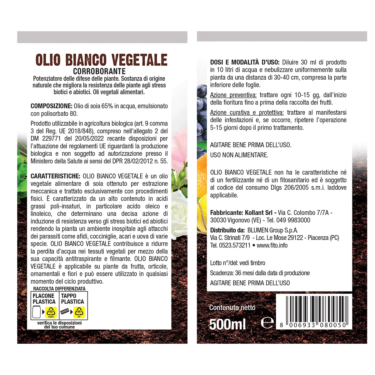 Fito Biofito Olio Bianco Vegetale soia corroborante
