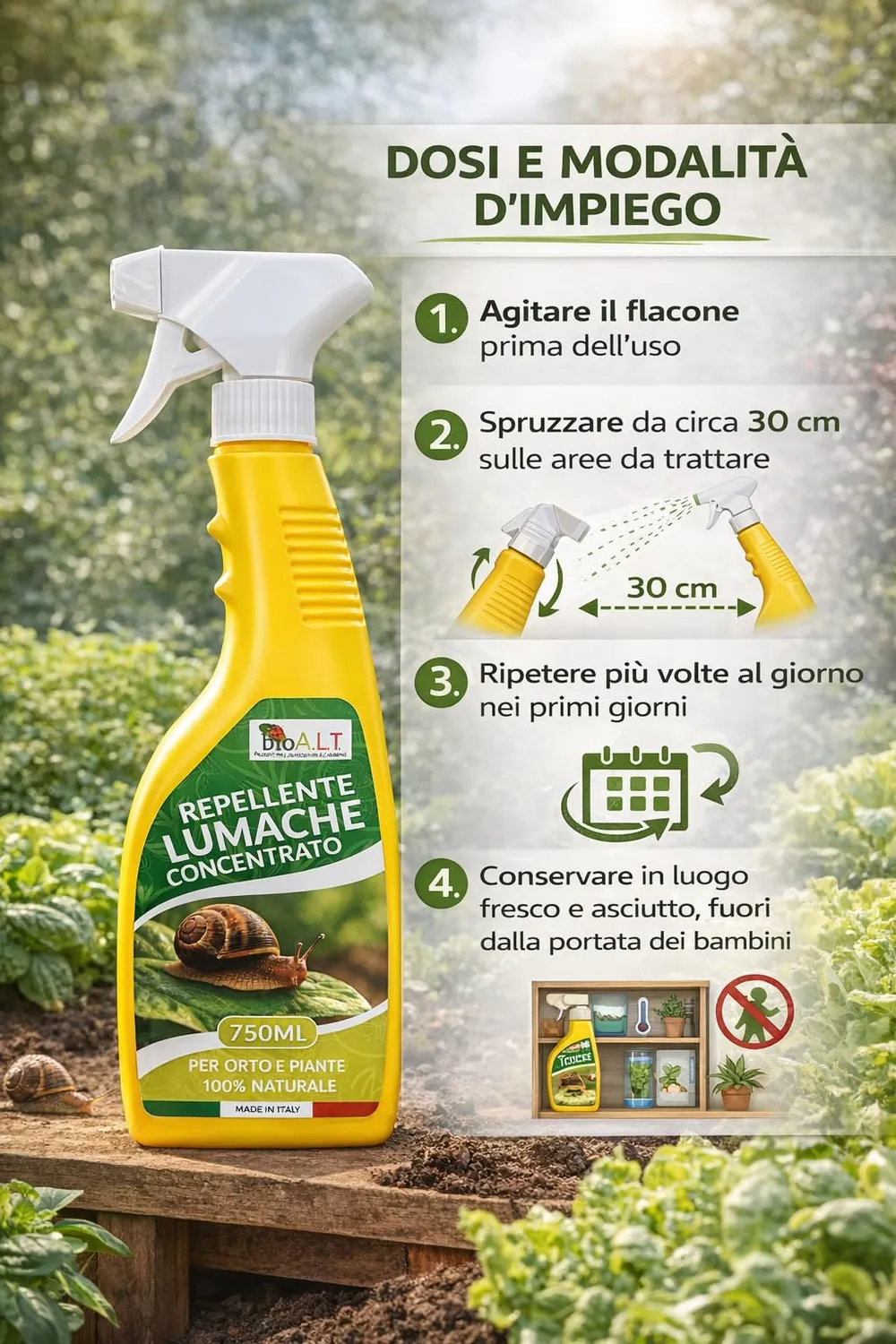 Bioalt Repellente Lumache spray 750 ml naturale